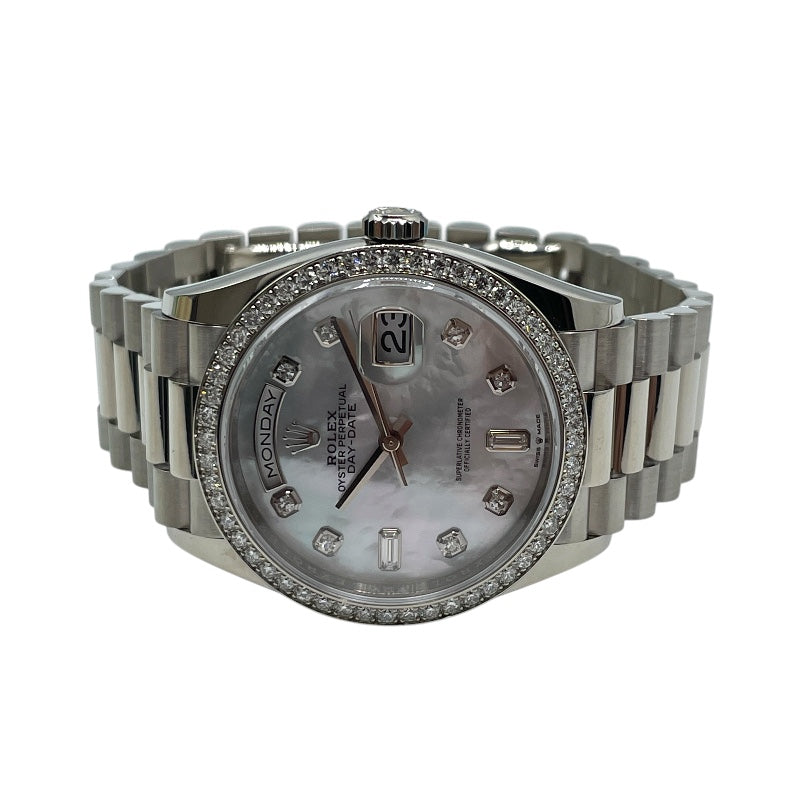 ロレックス ROLEX デイデイト36ホワイトシェル 128349RBR ホワイト