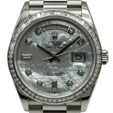 ロレックス ROLEX デイデイト 36 128396TBR ホワイトシェル プラチナ 自動巻き メンズ 腕時計