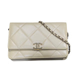 シャネル CHANEL マトラッセチェーンウォレット 45534 イエロー×ゴールド金具 ラム レディース ウォレットチェーン