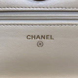 シャネル CHANEL マトラッセチェーンウォレット 45534 イエロー×ゴールド金具 ラム レディース ウォレットチェーン