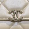 シャネル CHANEL マトラッセチェーンウォレット 45534 イエロー×ゴールド金具 ラム レディース ウォレットチェーン