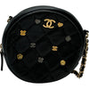 シャネル CHANEL ココマークカートカメリアラウンドチェーンショルダー A81620 ブラック ゴールド金具 ラム レディース ショルダーバッグ