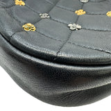 シャネル CHANEL ココマークカートカメリアラウンドチェーンショルダー A81620 ブラック ゴールド金具 ラム レディース ショルダーバッグ