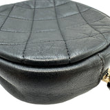シャネル CHANEL ココマークカートカメリアラウンドチェーンショルダー A81620 ブラック ゴールド金具 ラム レディース ショルダーバッグ