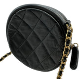 シャネル CHANEL ココマークカートカメリアラウンドチェーンショルダー A81620 ブラック ゴールド金具 ラム レディース ショルダーバッグ