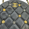 シャネル CHANEL ココマークカートカメリアラウンドチェーンショルダー A81620 ブラック ゴールド金具 ラム レディース ショルダーバッグ