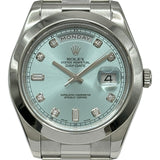 ロレックス ROLEX デイデイト2 218206A アイスブルー プラチナ 自動巻き メンズ 腕時計