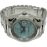 ロレックス ROLEX デイデイト2 218206A アイスブルー プラチナ 自動巻き メンズ 腕時計
