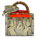 グッチ GUCCI ダイアナスモールトートバッグ 655661 アイボリー/ゴールド パイソン レディース ショルダーバッグ