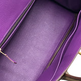 エルメス HERMES バーキン30 パーソナルオーダー □P刻 ウルトラヴァイオレット/レザン×GD金具 シェーブル レディース ハンドバッグ
