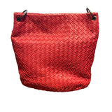ボッテガ・ヴェネタ BOTTEGA VENETA イントレチャート　ワンショルダー 255691 レッド レザー レディース ショルダーバッグ