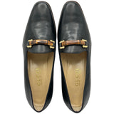 グッチ GUCCI バンブーレザーローファー ブラック レザー レディース ローファー