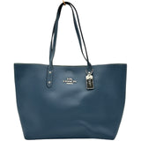 コーチ COACH ロゴトートバッグ F72673 ブルー系 シルバー金具 レザー レディース トートバッグ