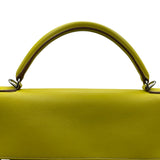 エルメス HERMES ケリーラキ40 □O刻印 ライム シルバー金具 スイフト レディース ショルダーバッグ