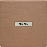 ミュウミュウ miu miu ロゴヘアクリップ ピンクベージュ/ゴールド金具 パテント アクセサリー