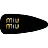 ミュウミュウ miu miu ロゴヘアクリップ ブラック ベロア アクセサリー