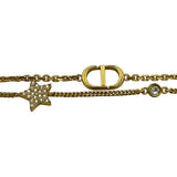 クリスチャン・ディオール Christian Dior Petit CD ダブルチェーンブレス ゴールド メタル/ラインストーン アクセサリー