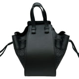 ロエベ LOEWE ハンモックミニ ブラック レザー/キャンバス レディース ショルダーバッグ