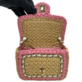 シャネル CHANEL ミニフラップチェーンショルダー AS4556 ピンク ラム/ラフィア レディース ショルダーバッグ