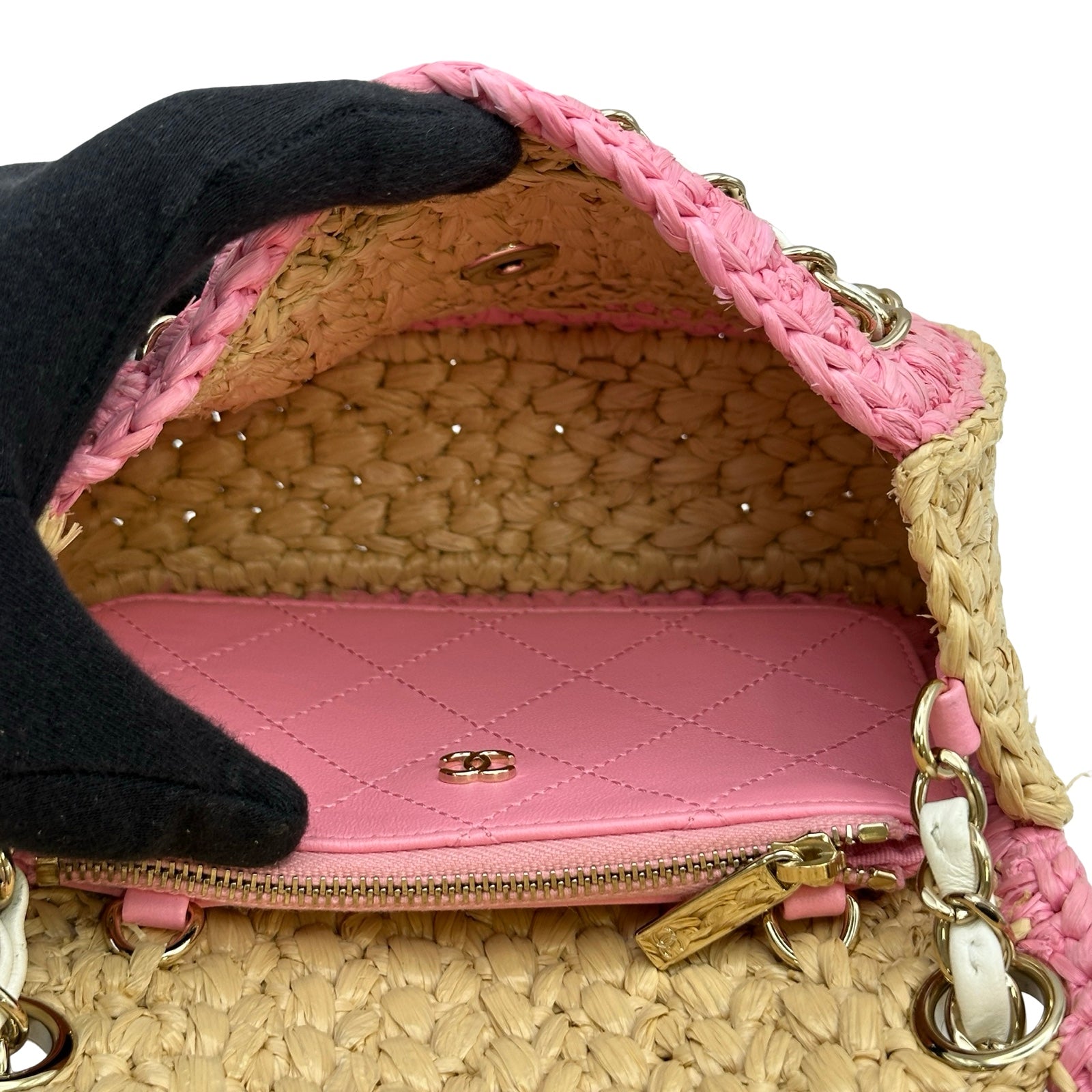 シャネル CHANEL ミニフラップチェーンショルダー AS4556 ピンク ラム