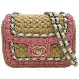シャネル CHANEL ミニフラップチェーンショルダー AS4556 ピンク ラム/ラフィア レディース ショルダーバッグ