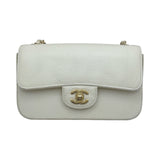 シャネル CHANEL ミニマトラッセ20 26番台 ホワイト/ゴールド金具 リザード レディース ショルダーバッグ