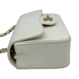 シャネル CHANEL ミニマトラッセ20 26番台 ホワイト/ゴールド金具 リザード レディース ショルダーバッグ