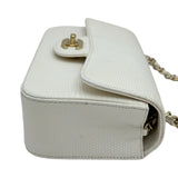 シャネル CHANEL ミニマトラッセ20 26番台 ホワイト/ゴールド金具 リザード レディース ショルダーバッグ