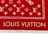 ルイ・ヴィトン LOUIS VUITTON supreme コラボモノグラムバンダナ MP1888 レッド コットン レディース スカーフ