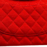 シャネル CHANEL マトラッセ25 A01112 5番台 レッド シルバー金具 コットンジャージー レディース ショルダーバッグ