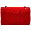 シャネル CHANEL マトラッセ25 A01112 5番台 レッド シルバー金具 コットンジャージー レディース ショルダーバッグ