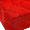 シャネル CHANEL マトラッセ25 A01112 5番台 レッド シルバー金具 コットンジャージー レディース ショルダーバッグ