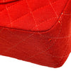シャネル CHANEL マトラッセ25 A01112 5番台 レッド シルバー金具 コットンジャージー レディース ショルダーバッグ