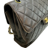シャネル CHANEL マトラッセダブルフェイスチェーンショルダー 4番台 ブラック ゴールド金具 ラムスキン レディース ショルダーバッグ