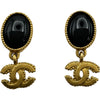 シャネル CHANEL ココマークグリポアイヤリング ブラック メタル/グリポア アクセサリー