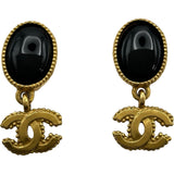 シャネル CHANEL ココマークグリポアイヤリング ブラック メタル/グリポア アクセサリー