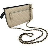 シャネル CHANEL マトラッセチェーンウォレット AP1138 アイボリー系/ブラック ゴートスキン レディース ショルダーバッグ