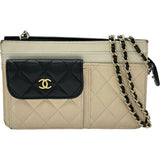 シャネル CHANEL マトラッセチェーンウォレット AP1138 アイボリー系/ブラック ゴートスキン レディース ショルダーバッグ