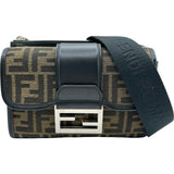 フェンディ FENDI ズッカ柄ダブルバケットショルダーバッグ 7VA649 ブラック/ブラウン キャンバス/レザー レディース ショルダーバッグ