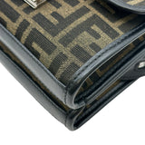 フェンディ FENDI ズッカ柄ダブルバケットショルダーバッグ 7VA649 ブラック/ブラウン キャンバス/レザー レディース ショルダーバッグ
