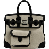 エルメス HERMES バーキン25 カーゴ G刻印 べブラン シルバー家具 トワル/スイフト レディース ハンドバッグ