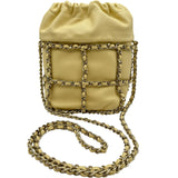 シャネル CHANEL バケットドローストリングチェーンショルダー AS2314 30番台 イエロー ゴールド金具 ラムスキン レディース ショルダーバッグ