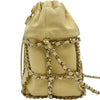シャネル CHANEL バケットドローストリングチェーンショルダー AS2314 30番台 イエロー ゴールド金具 ラムスキン レディース ショルダーバッグ