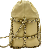 シャネル CHANEL バケットドローストリングチェーンショルダー AS2314 30番台 イエロー ゴールド金具 ラムスキン レディース ショルダーバッグ