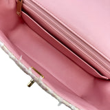 シャネル CHANEL トップハンドルミニフラップバッグ AS2431 ピンク ゴールド金具 ツイード レディース ショルダーバッグ