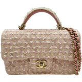 シャネル CHANEL トップハンドルミニフラップバッグ AS2431 ピンク ゴールド金具 ツイード レディース ショルダーバッグ