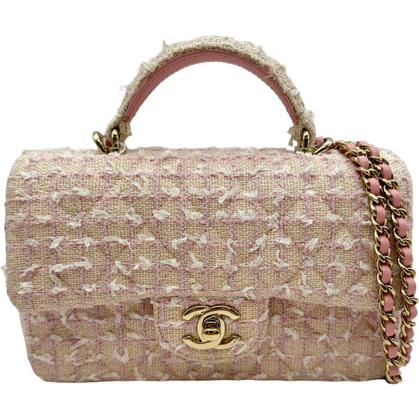 シャネル CHANEL トップハンドルミニフラップバッグ AS2431 ピンク