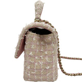 シャネル CHANEL トップハンドルミニフラップバッグ AS2431 ピンク ゴールド金具 ツイード レディース ショルダーバッグ