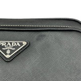 プラダ PRADA トライアングルロゴ ショルダー 2VH170 ブラック シルバー金具 サフィアーノ/レザー レディース ショルダーバッグ