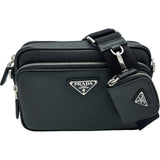 プラダ PRADA トライアングルロゴ ショルダー 2VH170 ブラック シルバー金具 サフィアーノ/レザー レディース ショルダーバッグ